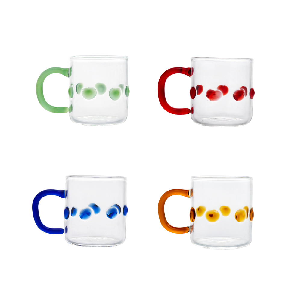 Set of Four 4oz Handblown Glass Espresso Cups