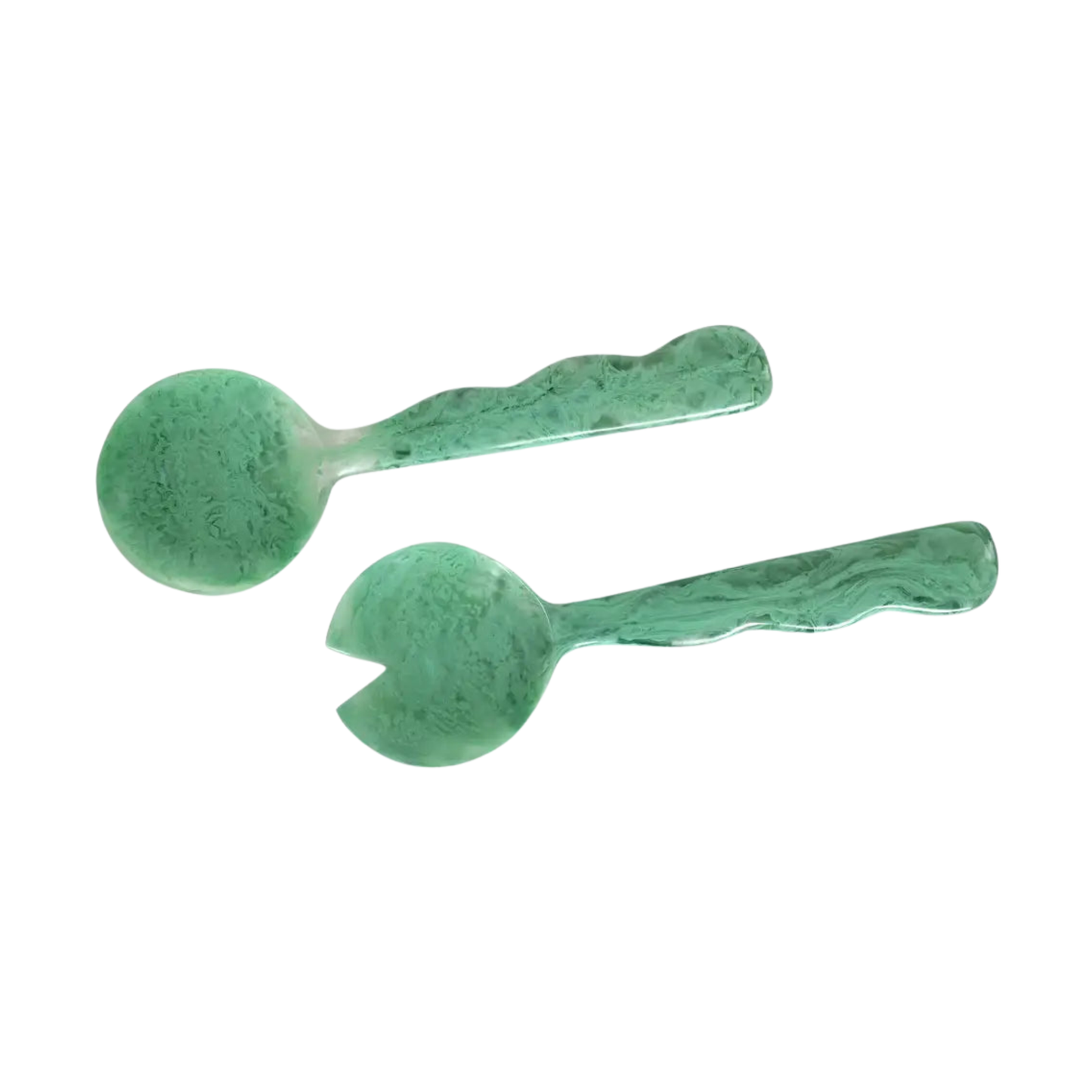 Resin Salad Server-Green (Set of 2), 12.40 x 3.93 Inches