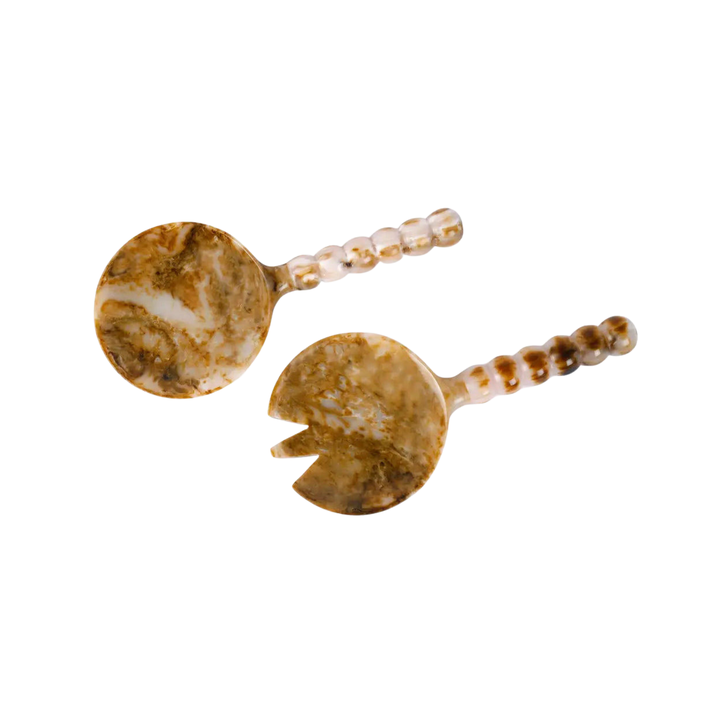 Resin Salad Server-Brown (Set of 2), 4.10 x 8.75 inches