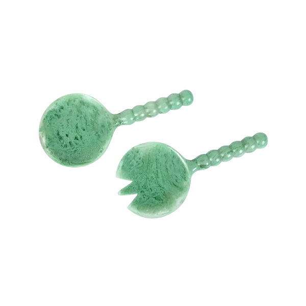 Resin Salad Server-Green (Set of 2), 4.10 x 8.75 inches