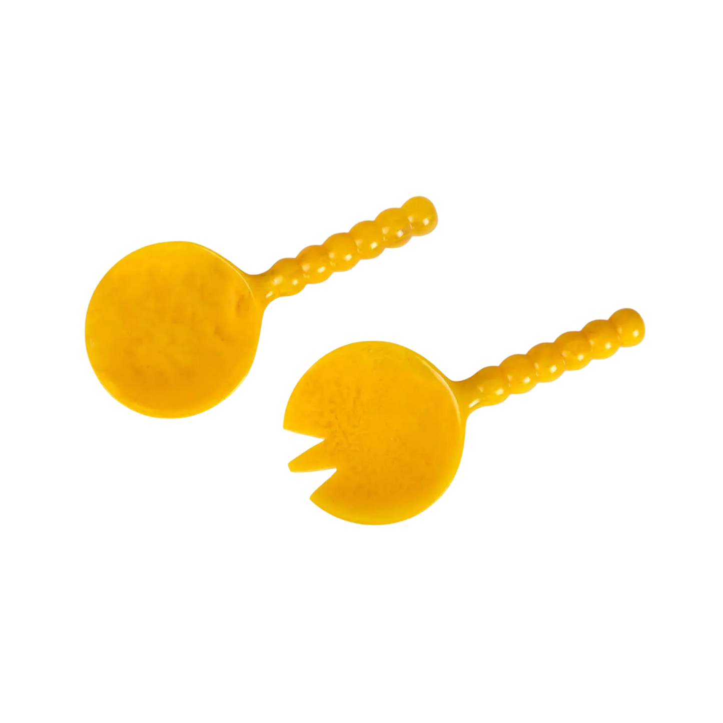 Resin Salad Server- Yellow (Set of 2), 4.10 x 8.75 inches