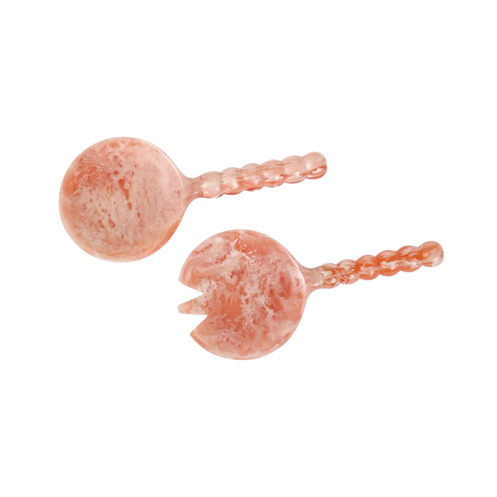 Resin Salad Server-Pink (Set of 2), 4.10 x 8.75 inches