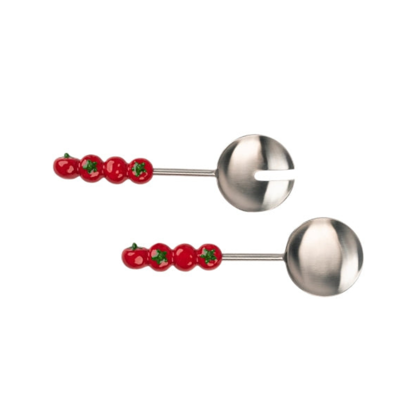 Salad Server with Tomato Handle, (Set of 2 ) - 9.5x3 Inches