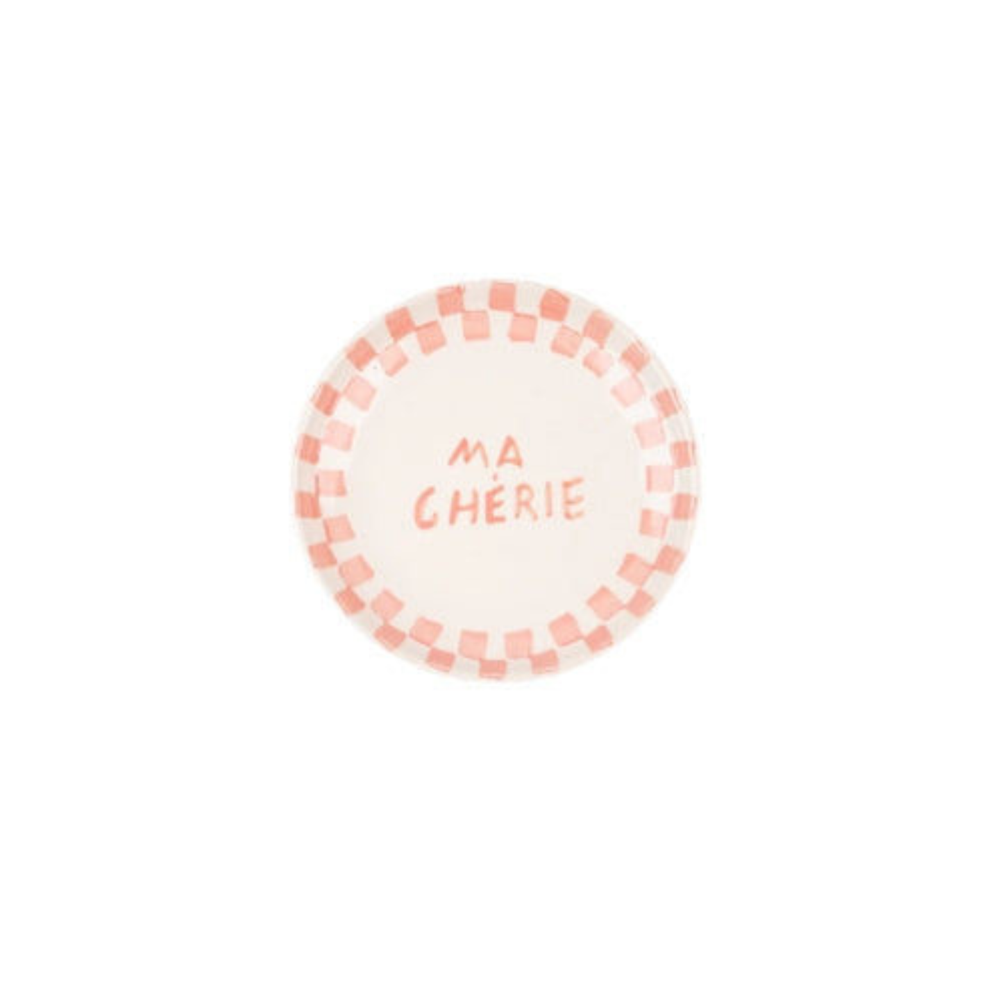 Ma Cherie Pink Ceramic Snack Plate , 7x7 Inches (Set of 2)