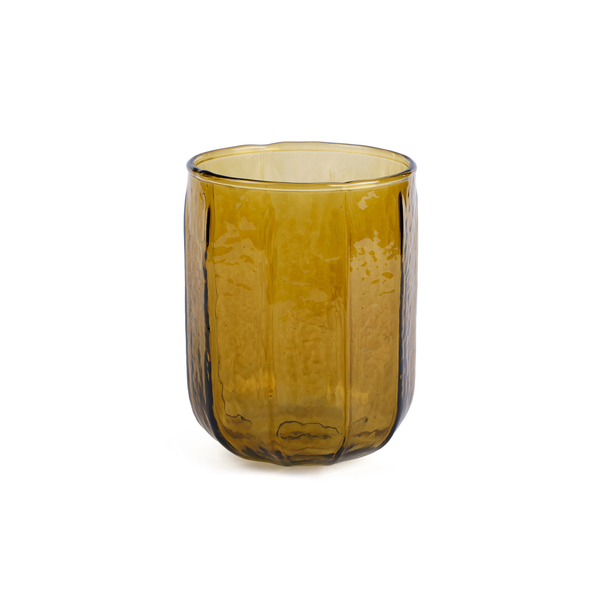 Hammered Water Glass , Brown - 4 X 3 Inches