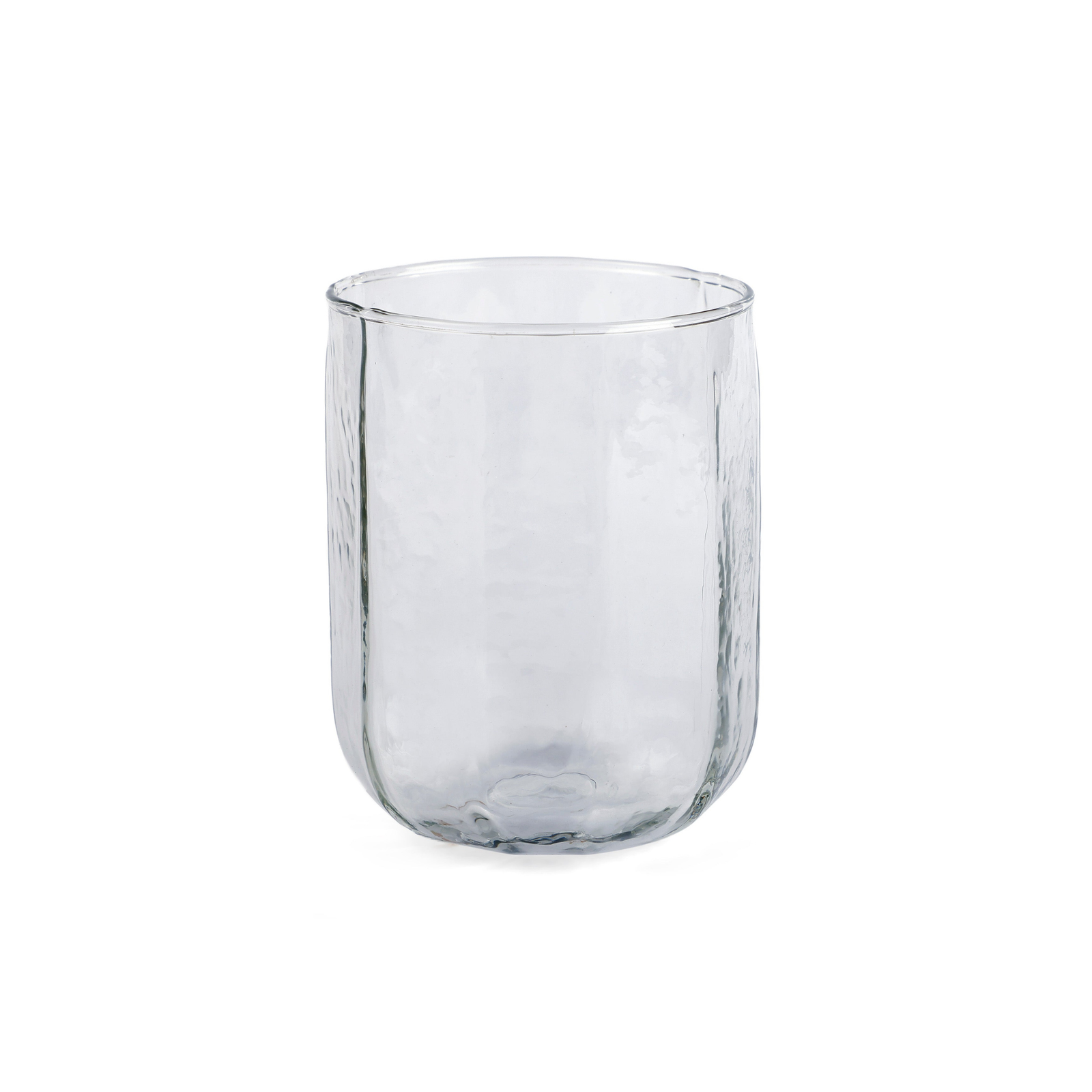 Hammered Water Glass , Natural - 4 X 3 Inches