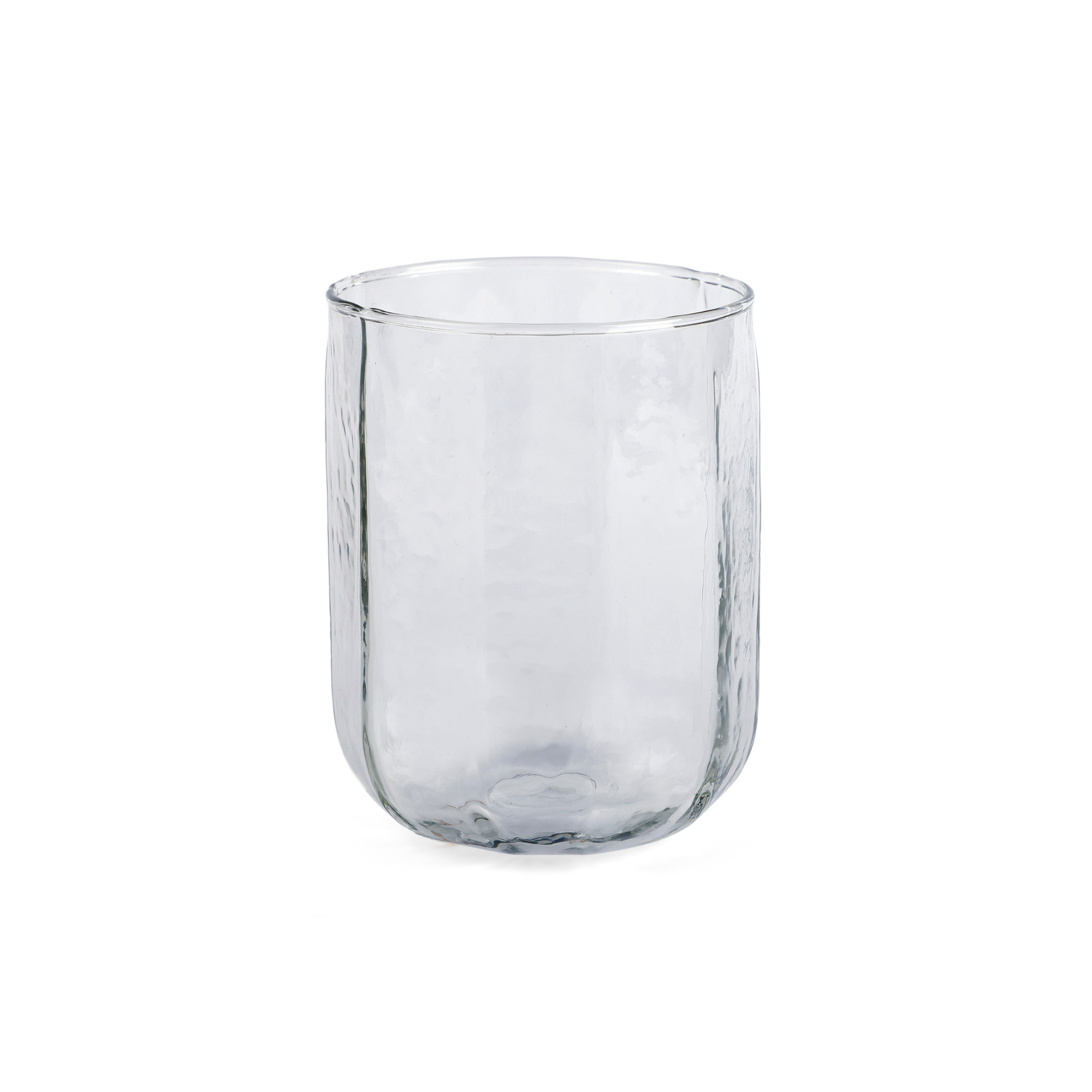 Hammered Water Glass , Natural - 4 X 3 Inches