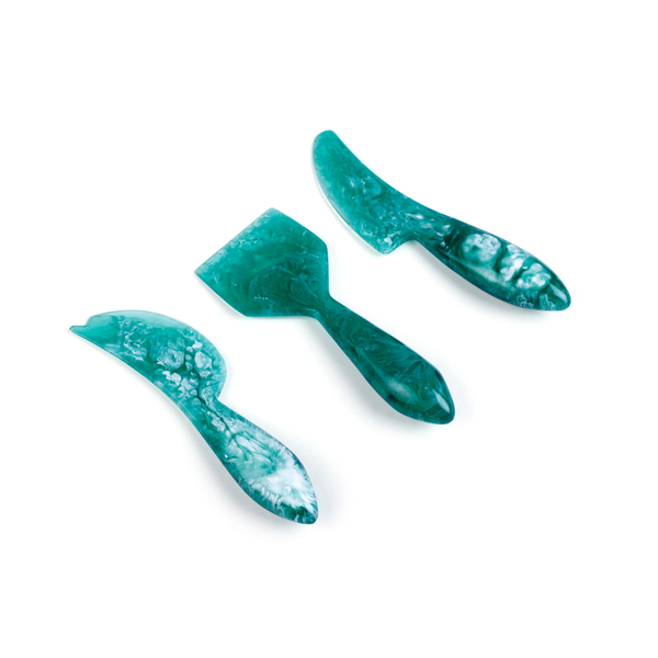 Resin Cheese Knife, Green (Set of 3)- 6 Inches