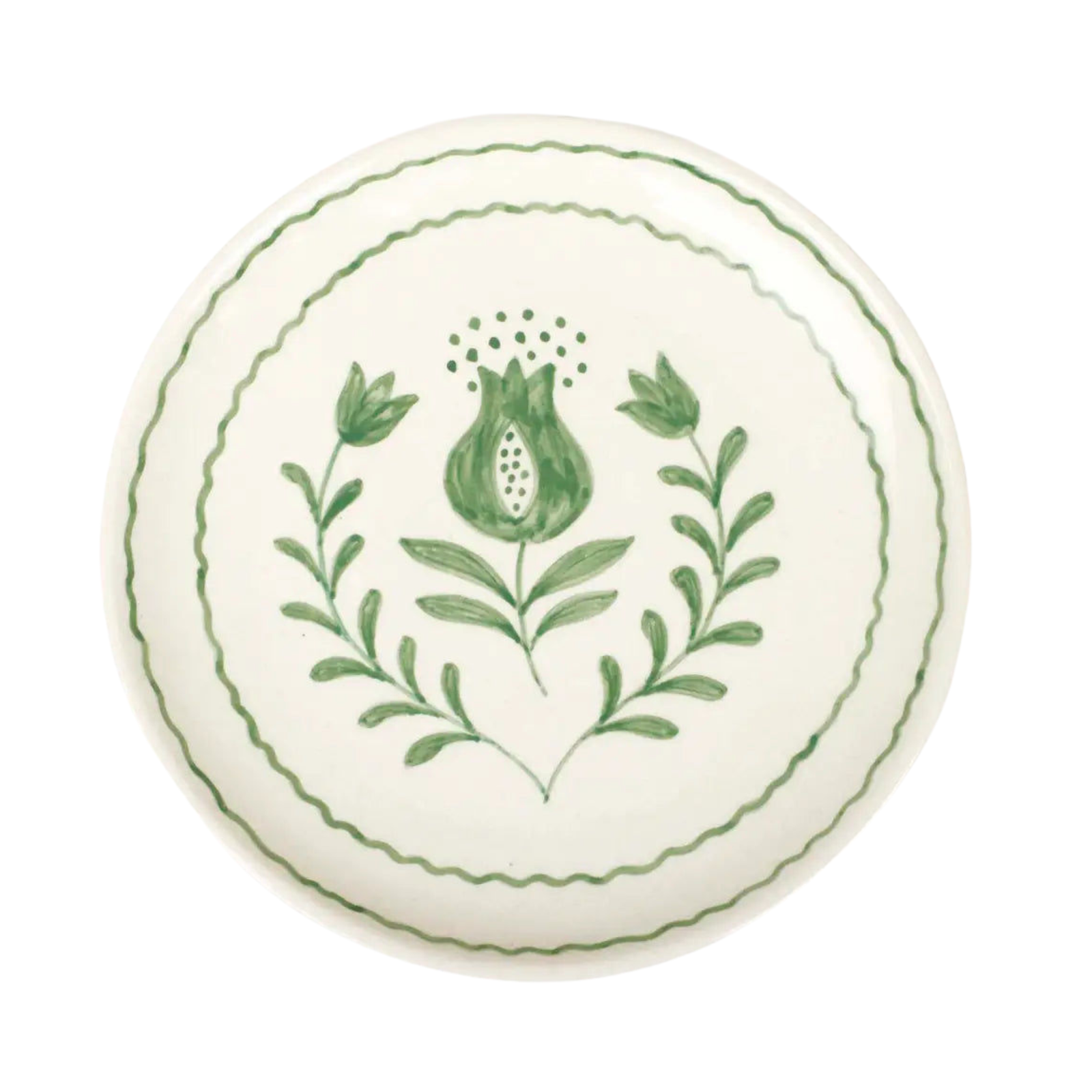 Green Anaar Snack Plate , 7x7 Inches (Set of 2)