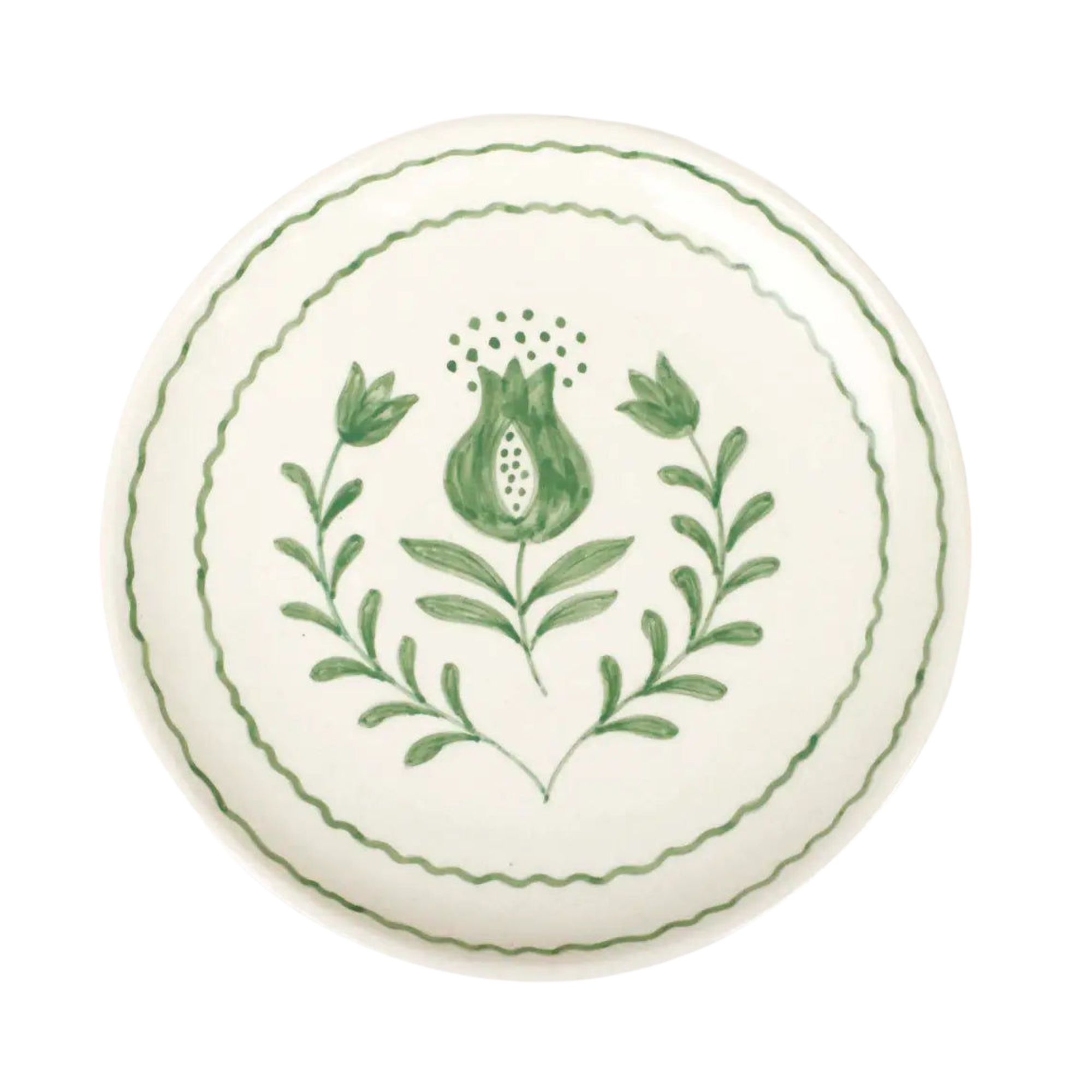 Green Anaar Snack Plate , 7x7 Inches (Set of 2)