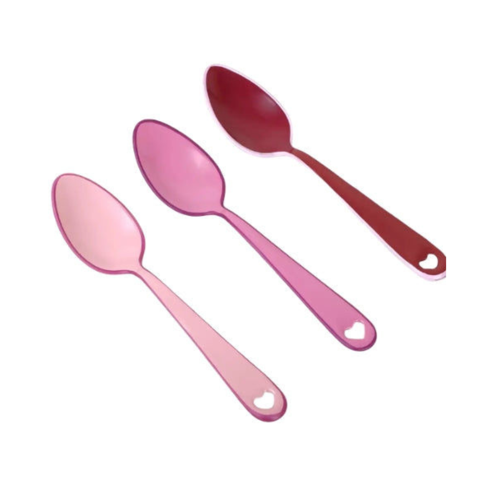 Enamel Spoon Set , Pink (Set of 3) - 5.3 x 1.3 Inches