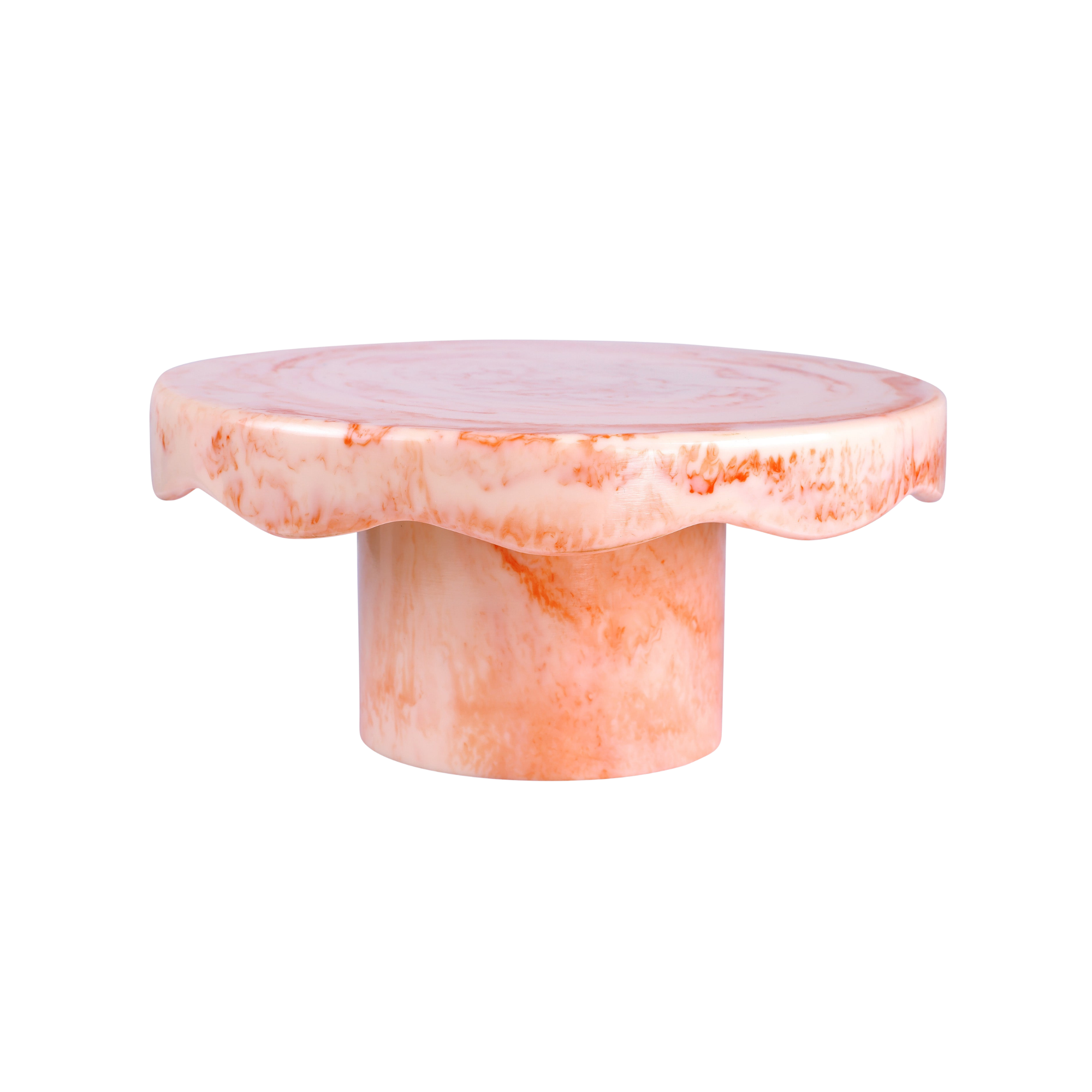 Scallop Resin Cake Stand, Pink- 9.5x4.5 Inches