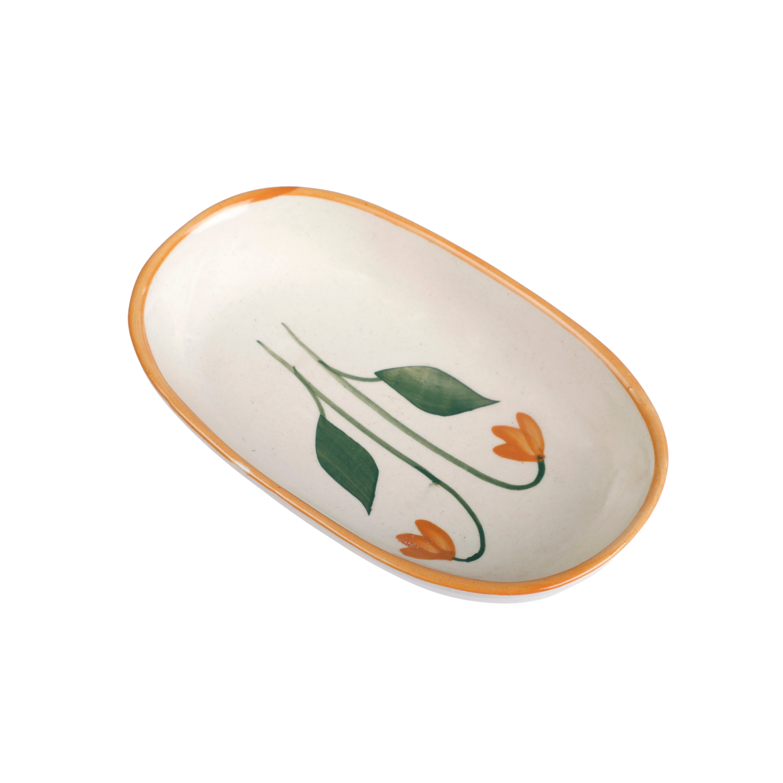 Handmade Ceramic Serving Bowl - Amber , 1.5 x 8 x 4 Inches - Set of 4