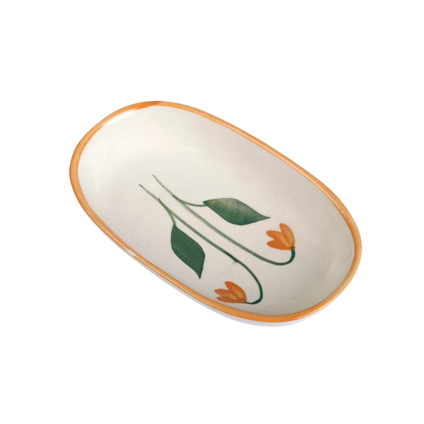Handmade Ceramic Serving Bowl - Amber , 1.5 x 8 x 4 Inches - Set of 4