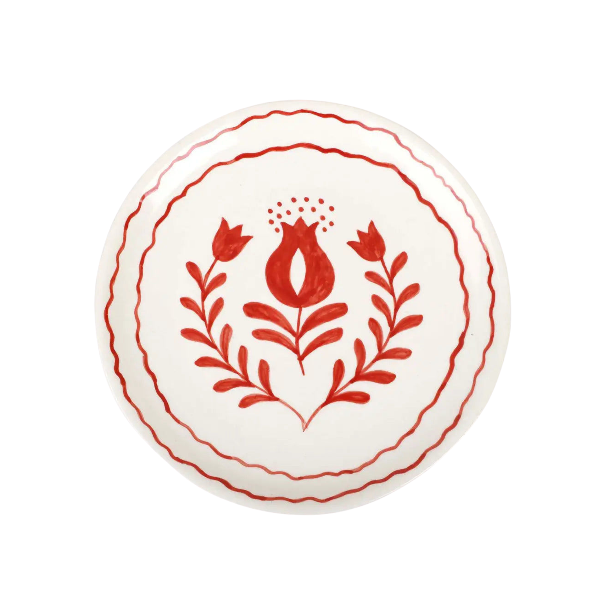 Red Anaar Snack Plate , 7x7 Inches (Set of 2)