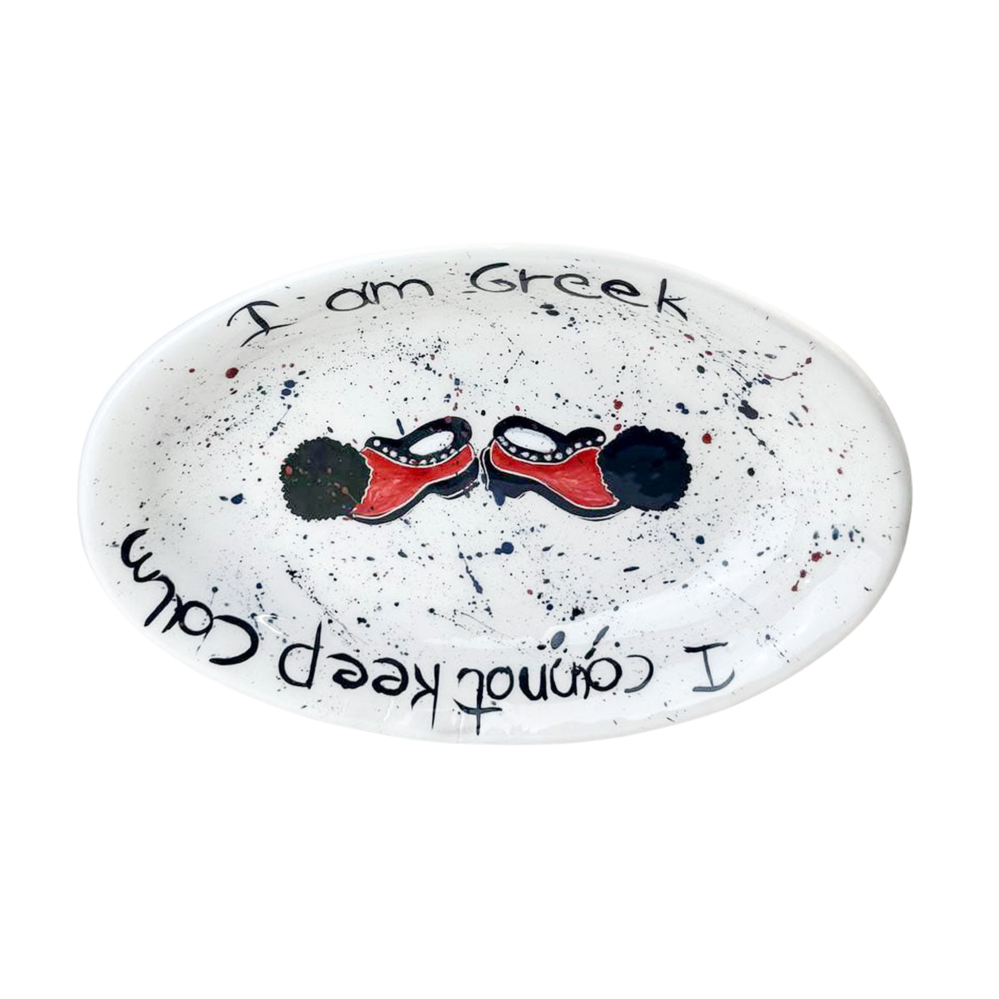 I AM GREEK - Handcrafted Oval Platter "TSAROUCHI"