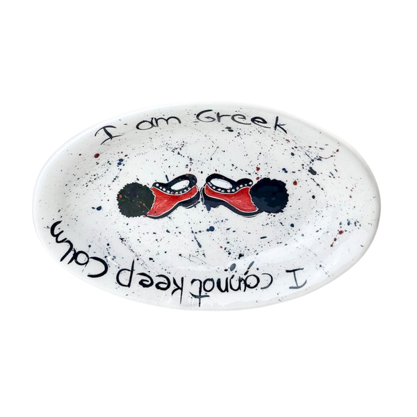 I AM GREEK - Handcrafted Oval Platter "TSAROUCHI"