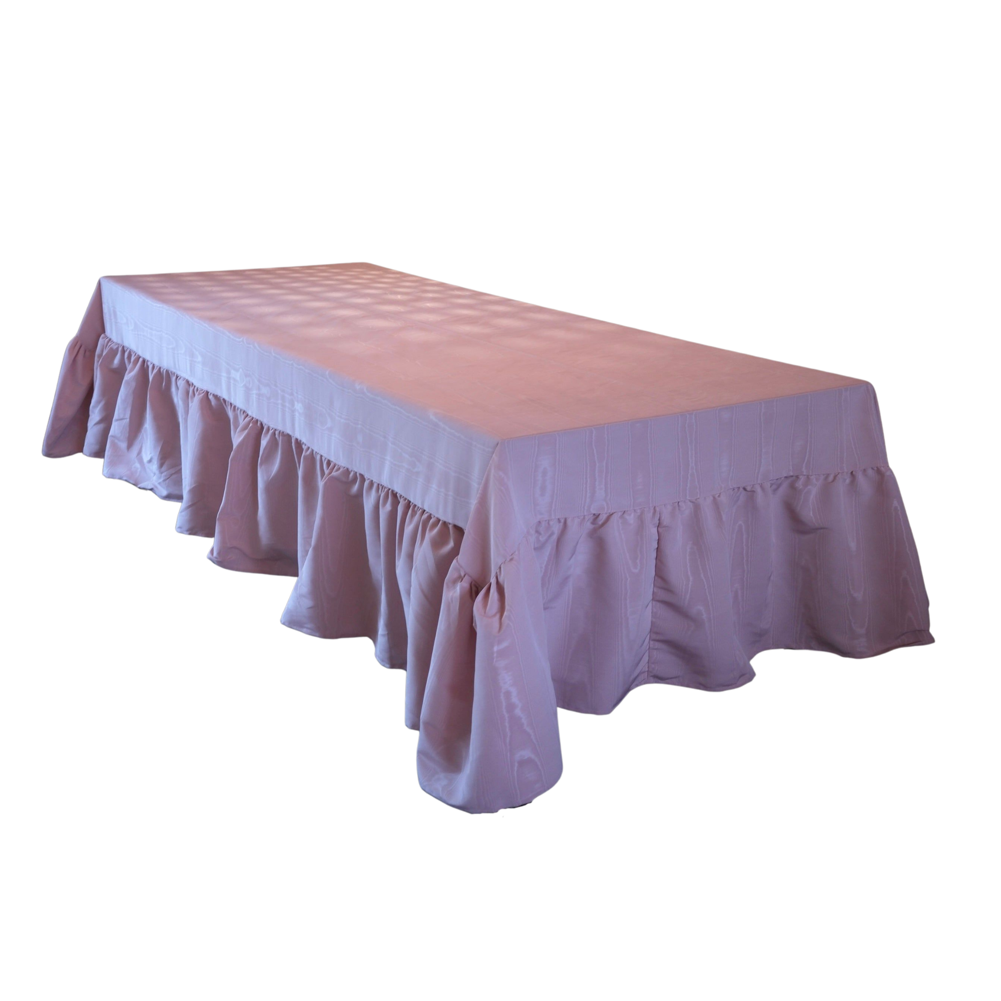 Maggie Ruffled Tablecloth - Pink Moire 350x150 cm