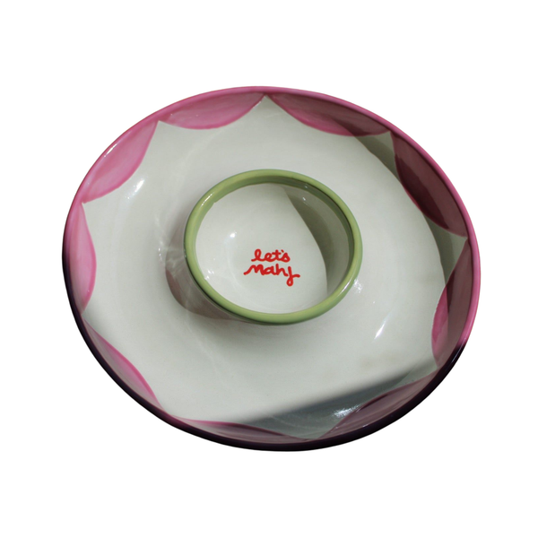 The Mahjong Collection~ Hand-painted Chip and Dip Platter