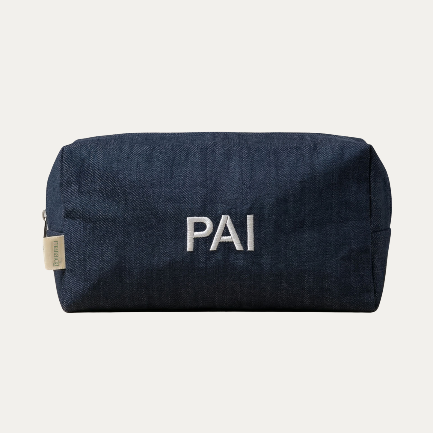 Dark Blue Linen Toiletry Bag, Dad