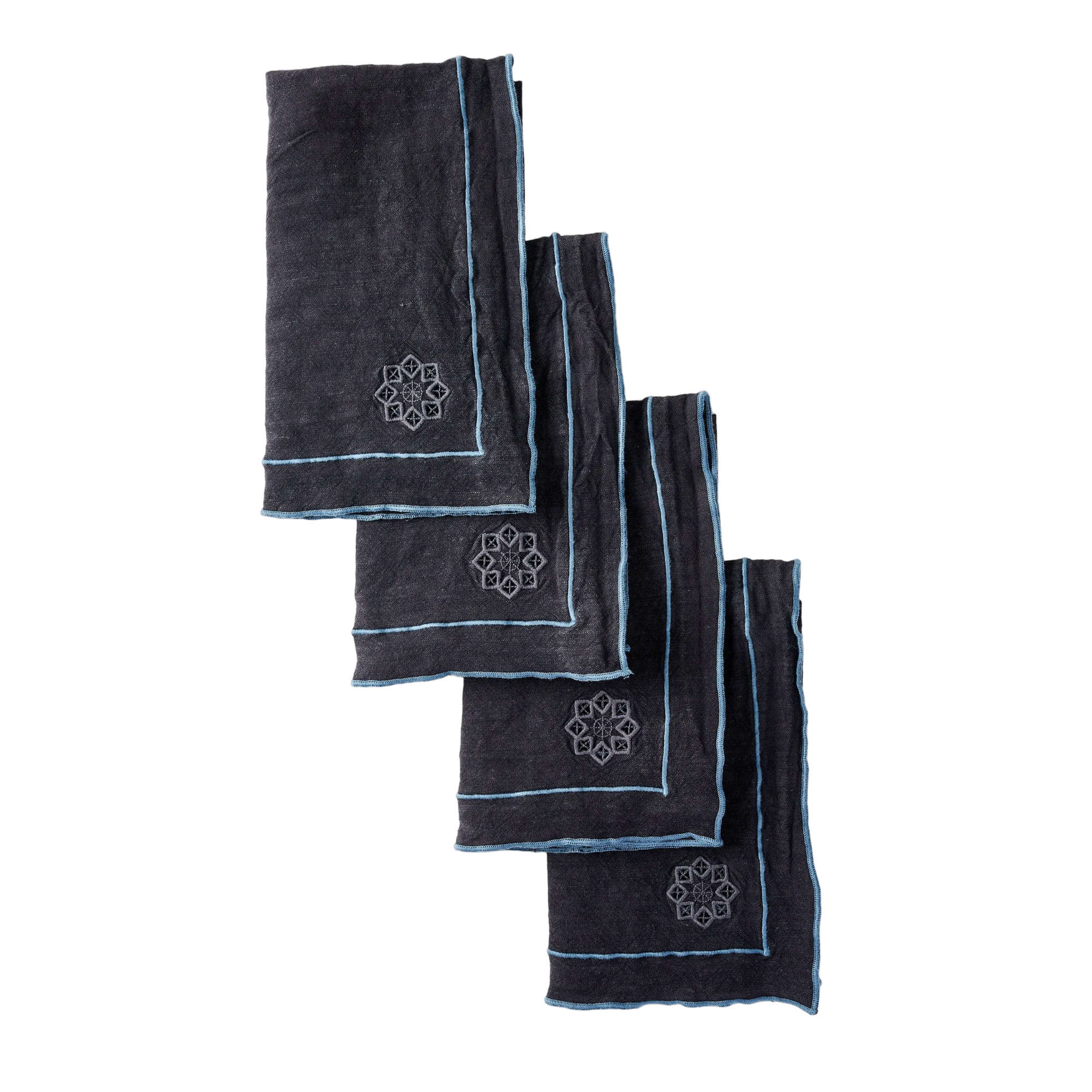 Day For Night Napkins Slate/Ink