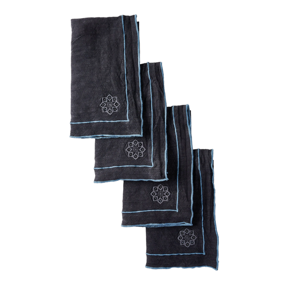Day For Night Napkins Slate/Ink