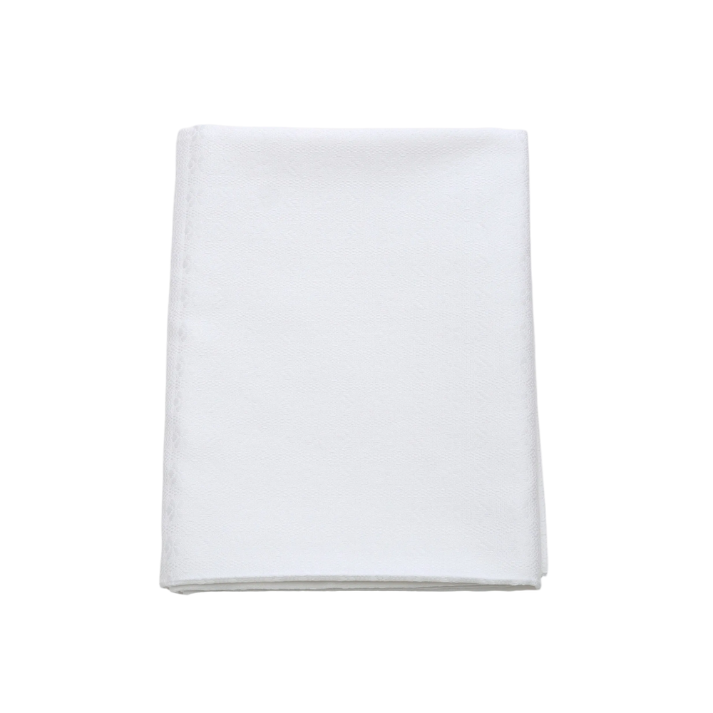White Alpine Chalet Cotton Gingham Tablecloth, Italian Cotton, 230 x 150cm