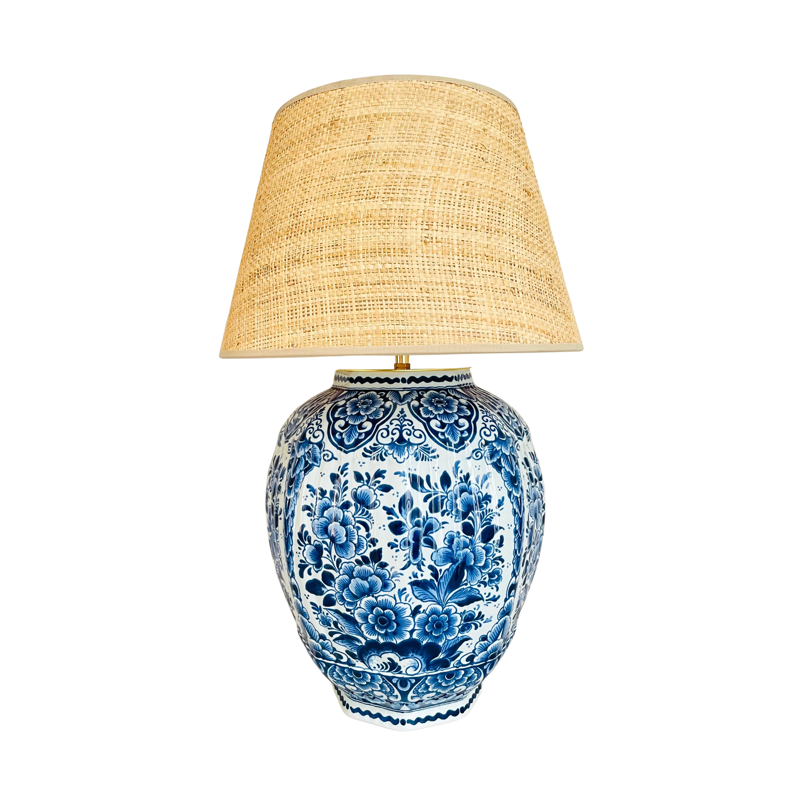 Large Antique Delft Lamp