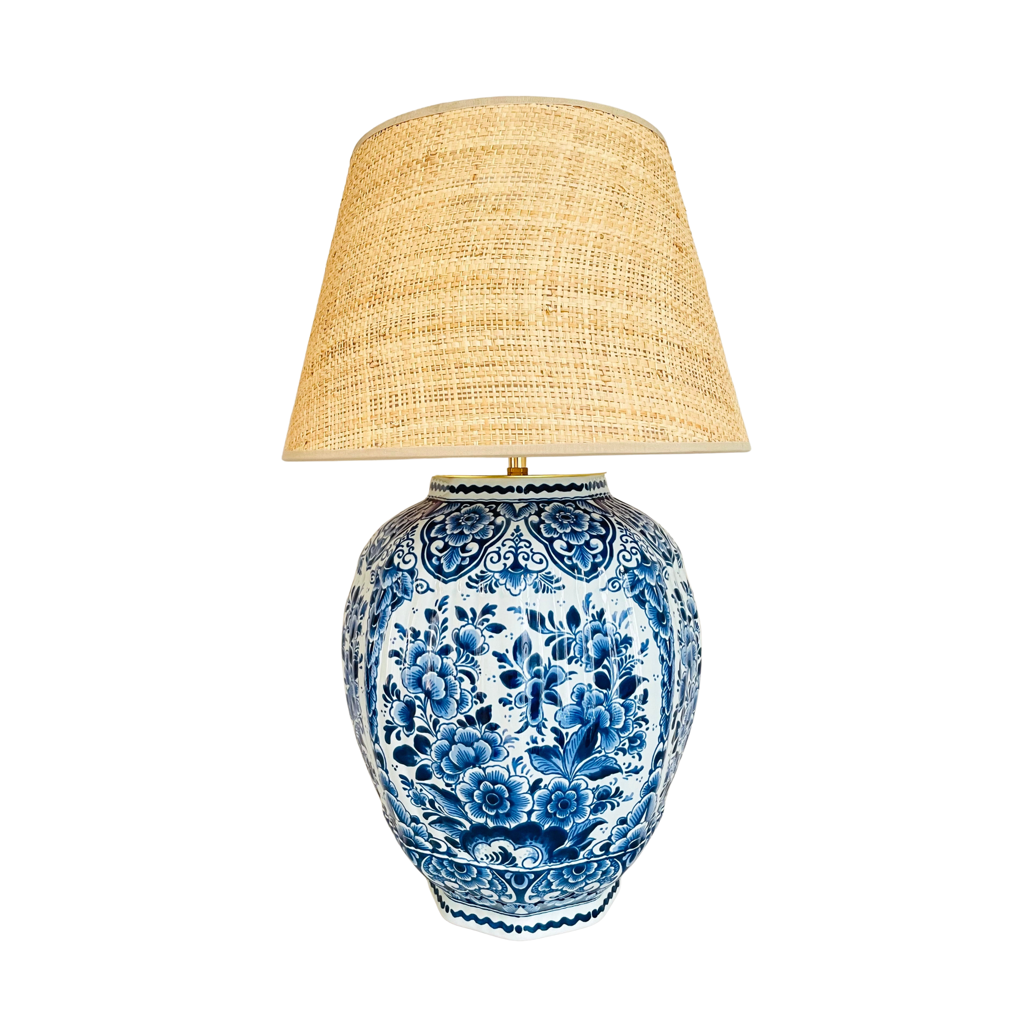Large Antique Delft Lamp