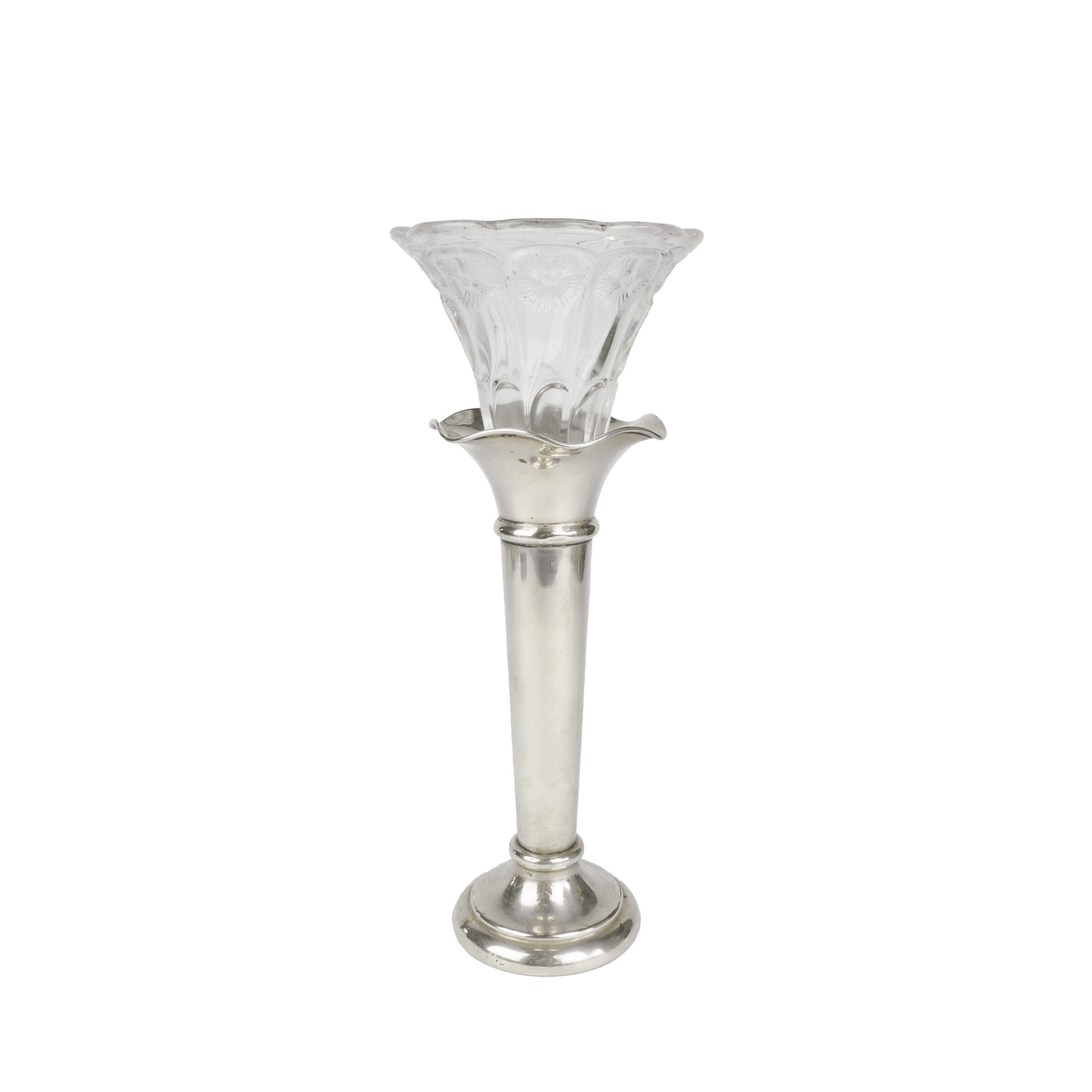 Silver Plate and Glass Bud Vase