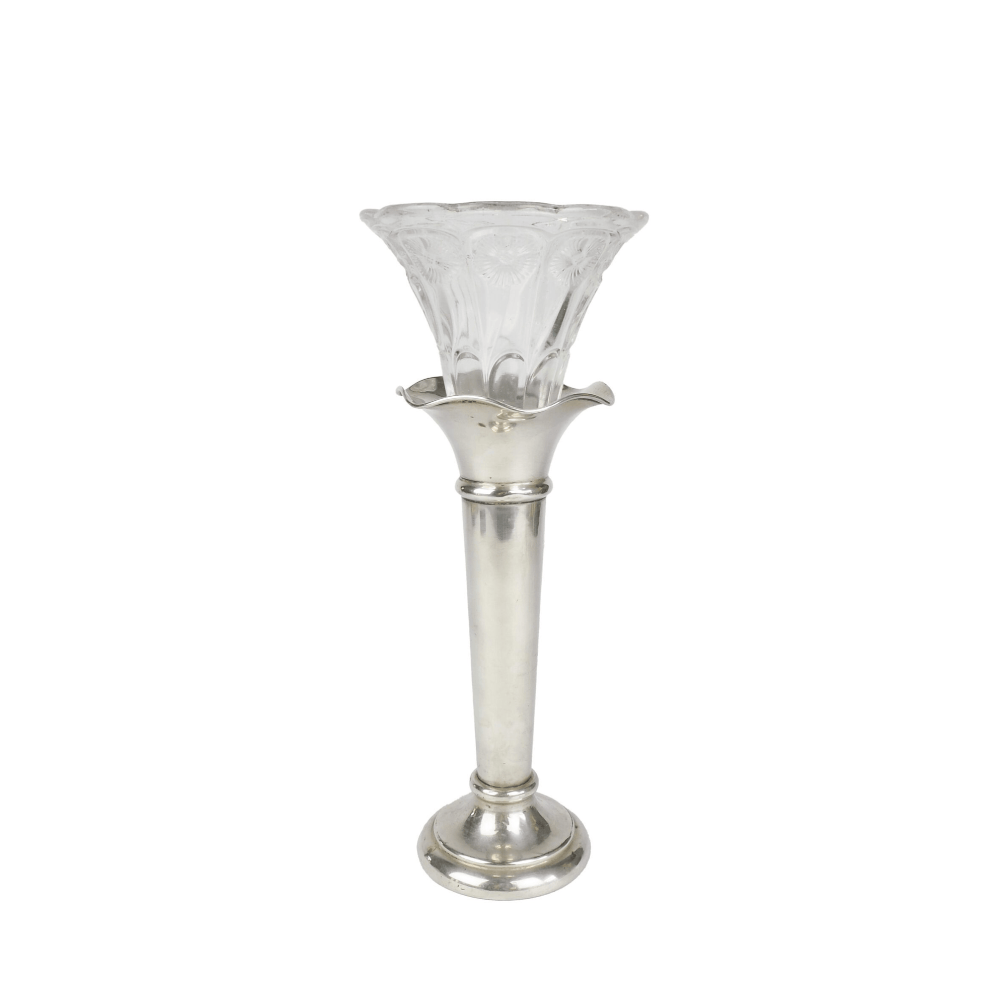 Silver Plate and Glass Bud Vase