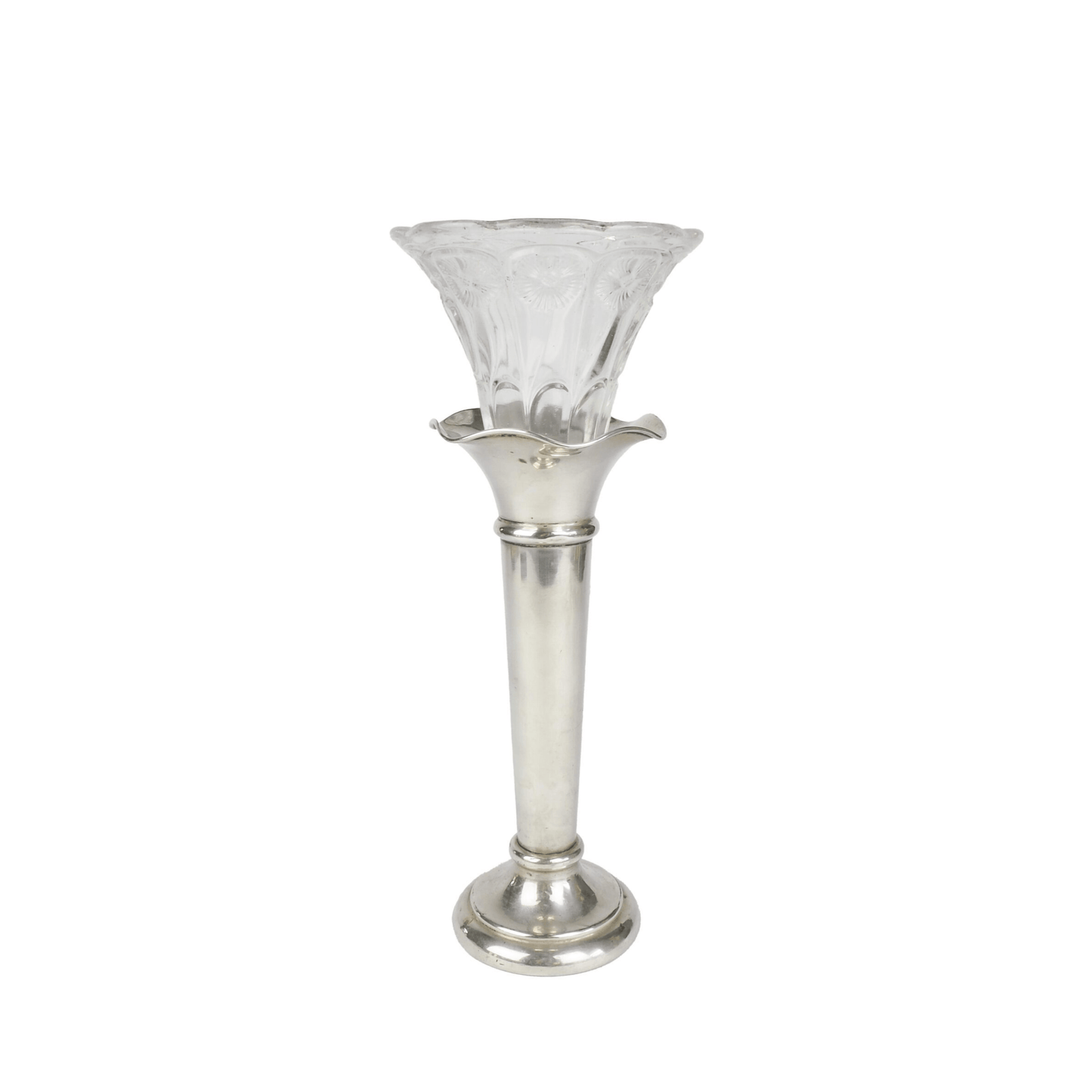 Silver Plate and Glass Bud Vase