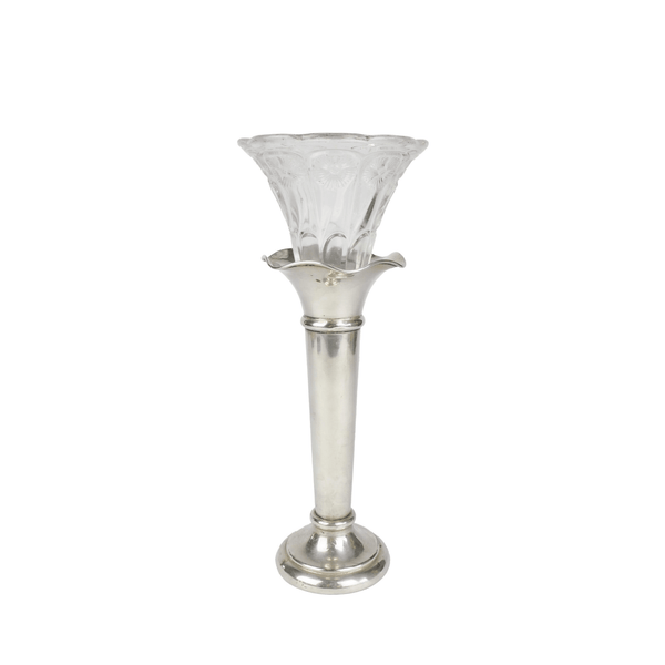 Silver Plate and Glass Bud Vase