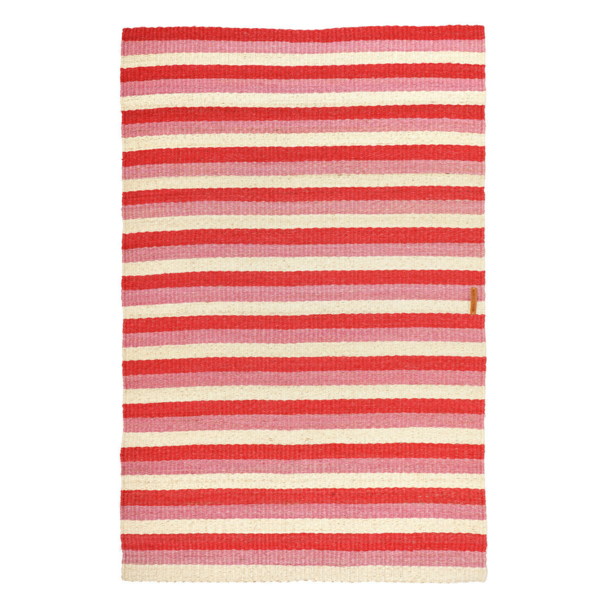 HEKIMA: Small Red, Vintage Pink & Natural Woven Sisal Rug