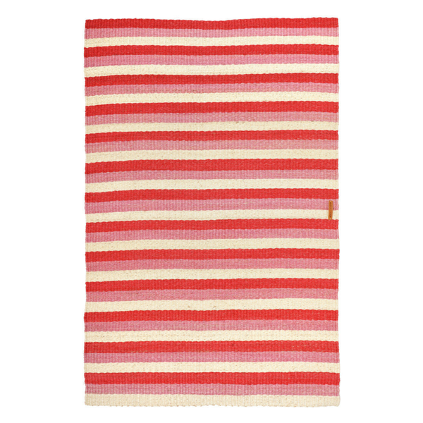 HEKIMA: Small Red, Vintage Pink & Natural Woven Sisal Rug