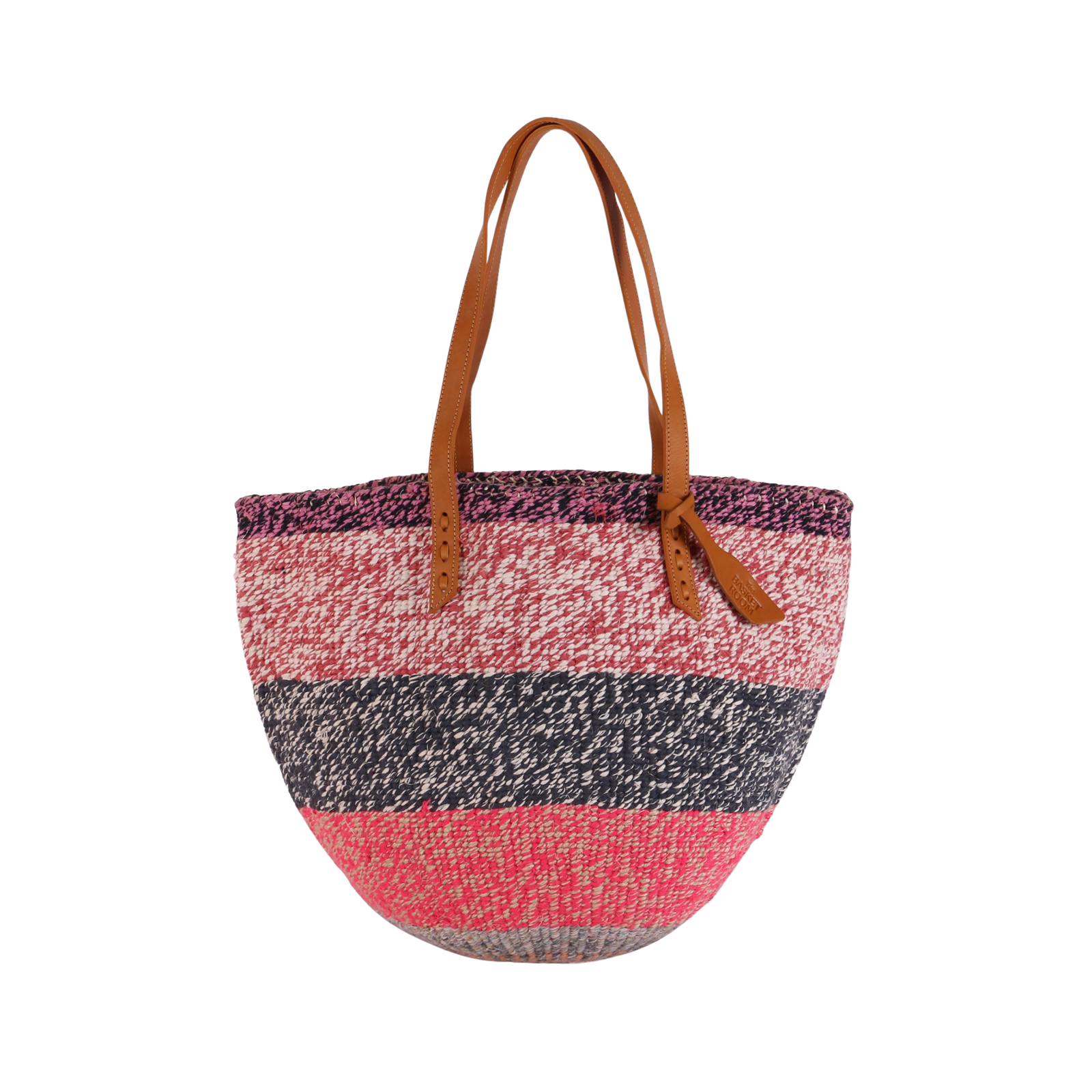 PESA: Handwoven Red, Black & Pink Wool Tote Bag