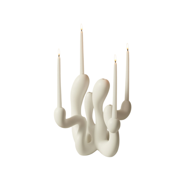 Hold the Light Sculptural Candleholder - White