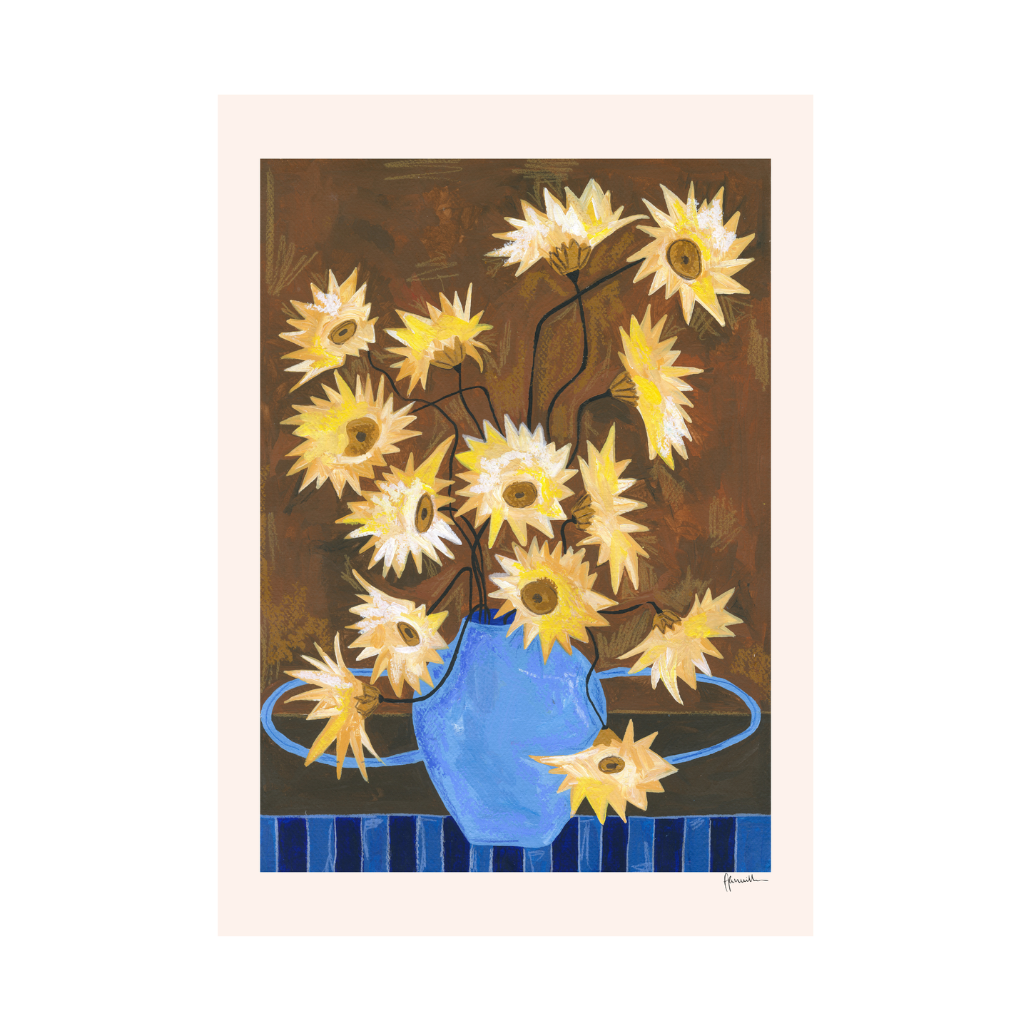 Yellow Spiky Gerberas Print