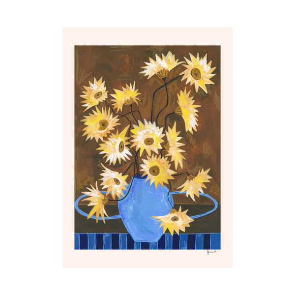 Yellow Spiky Gerberas Print