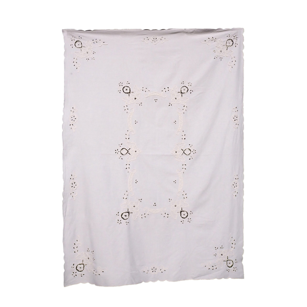 Antique Broderie Anglaise Tablecloth