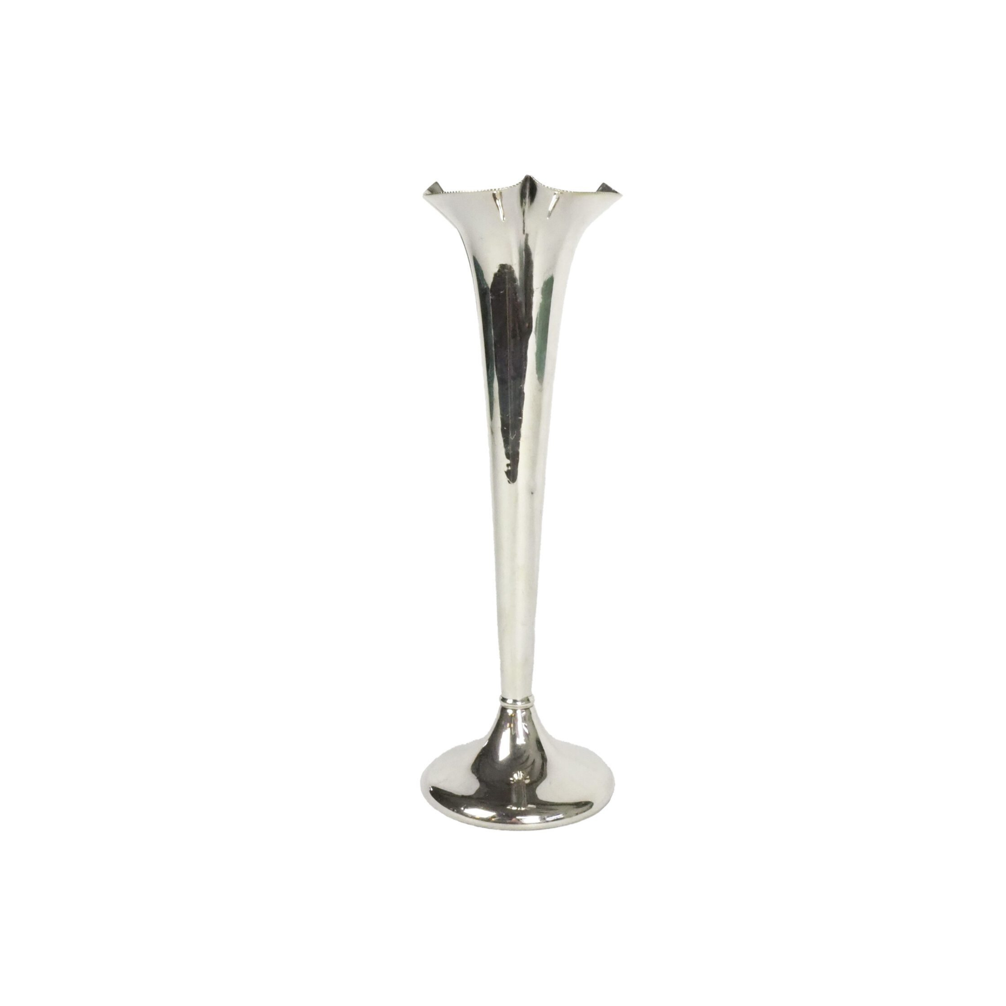 Tall Silver Plate Bud Vase