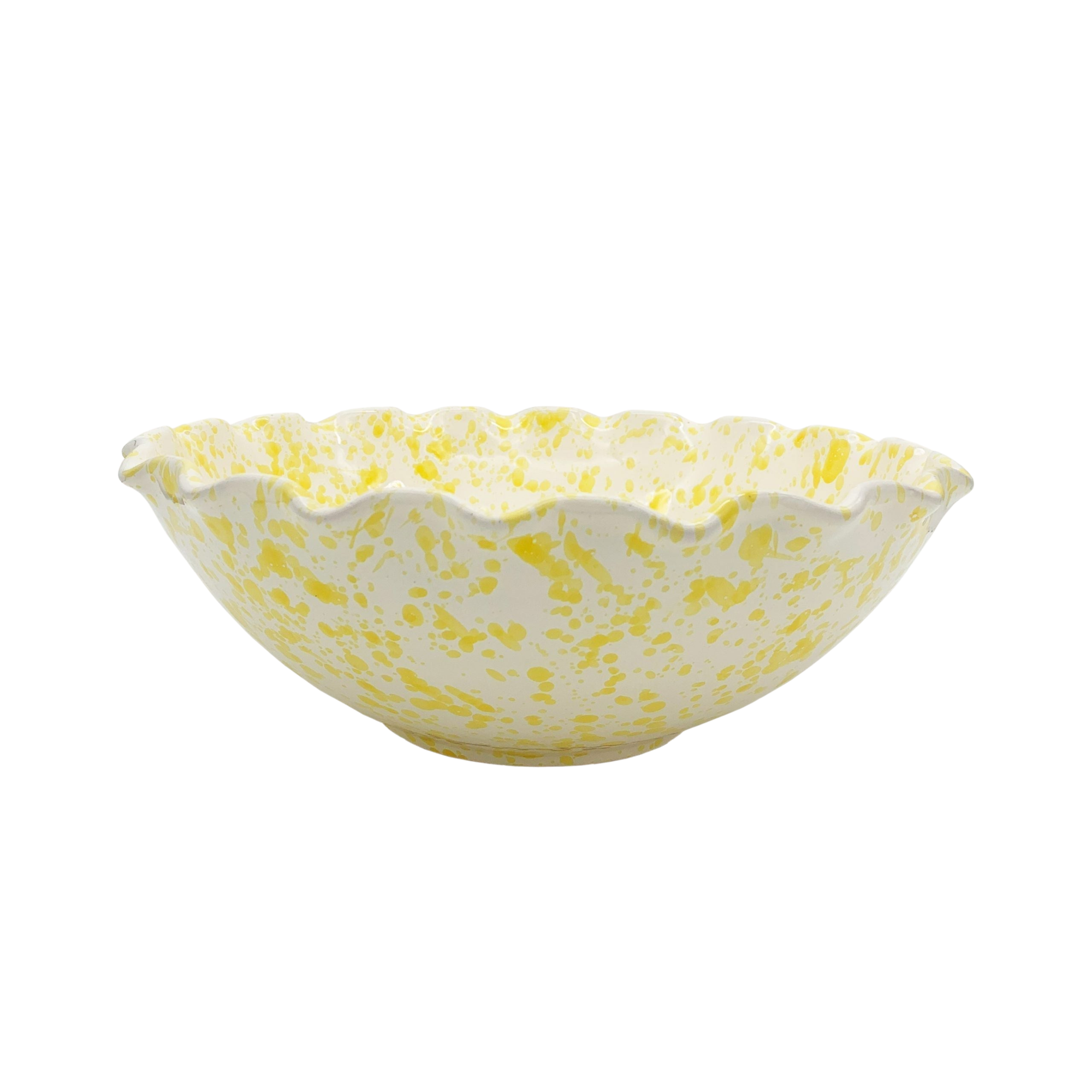 Large Splatterware Wavy Bowl