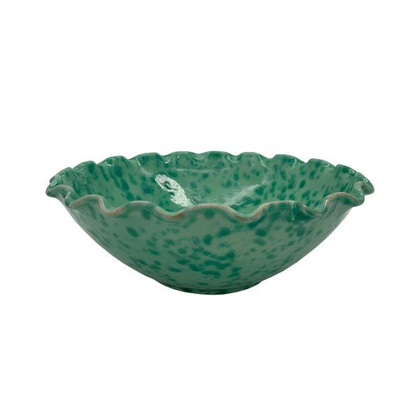 Large Splatterware Wavy Bowl