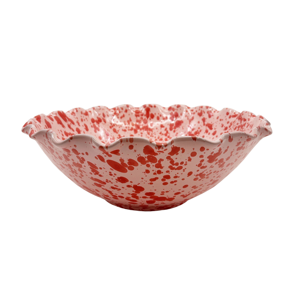 Large Splatterware Wavy Bowl