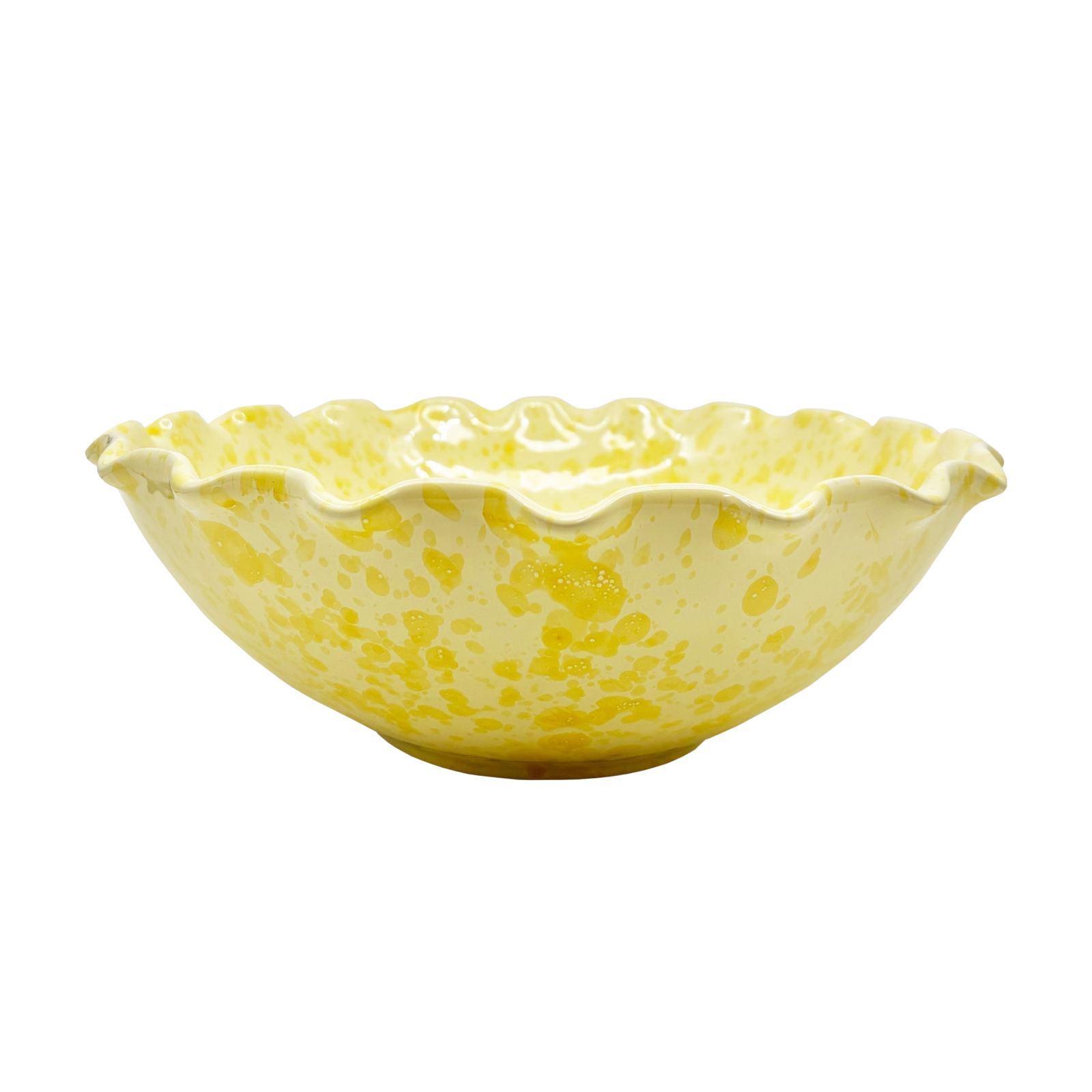 Large Splatterware Wavy Bowl