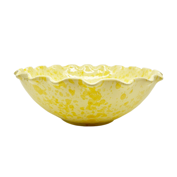 Large Splatterware Wavy Bowl