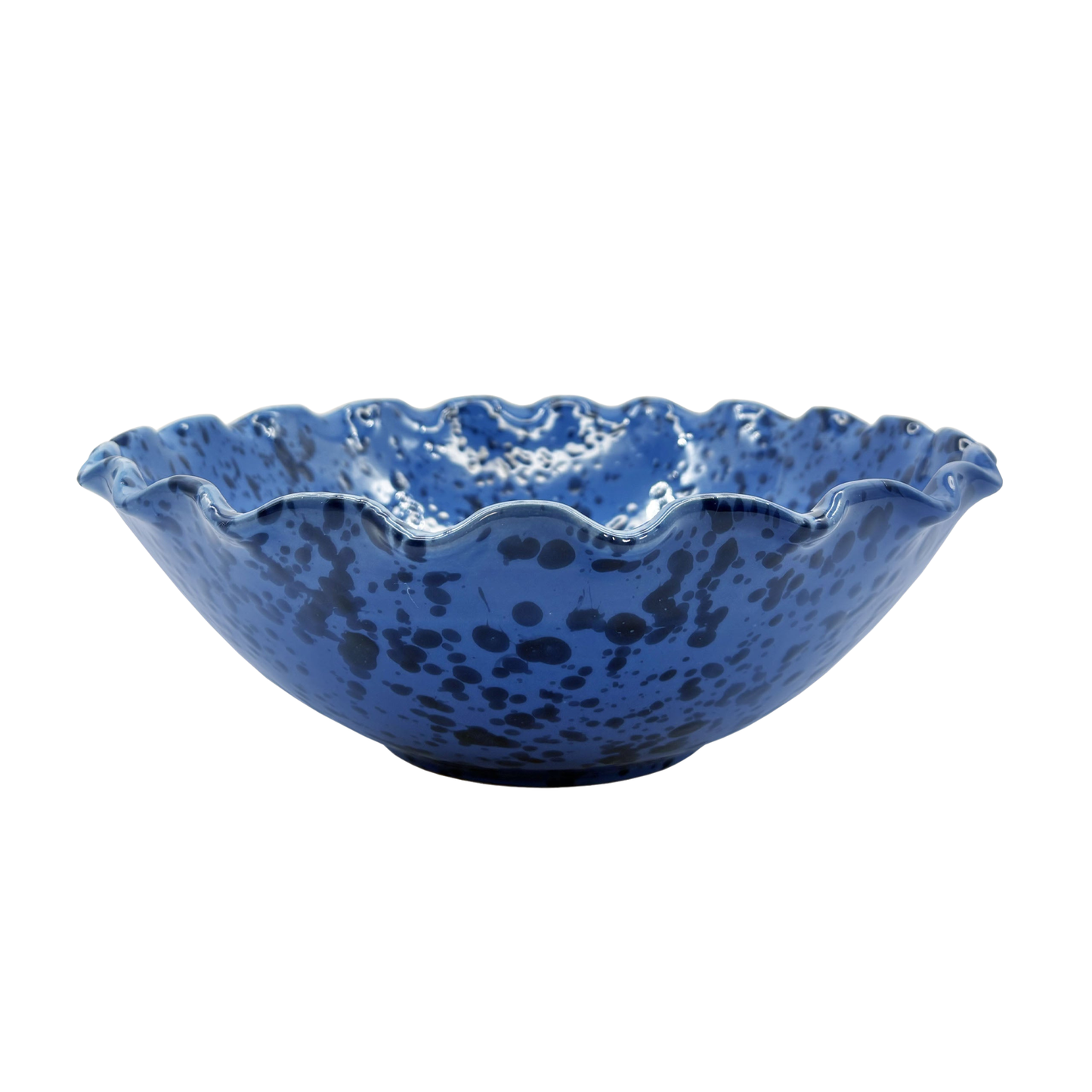 Large Splatterware Wavy Bowl