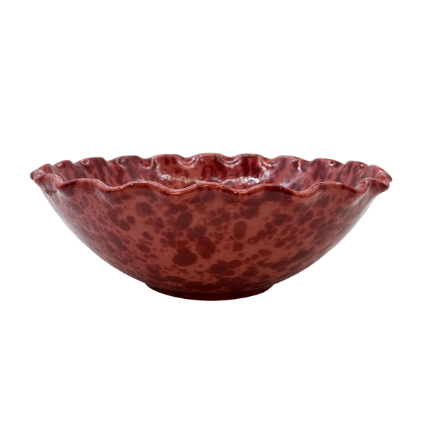 Large Splatterware Wavy Bowl