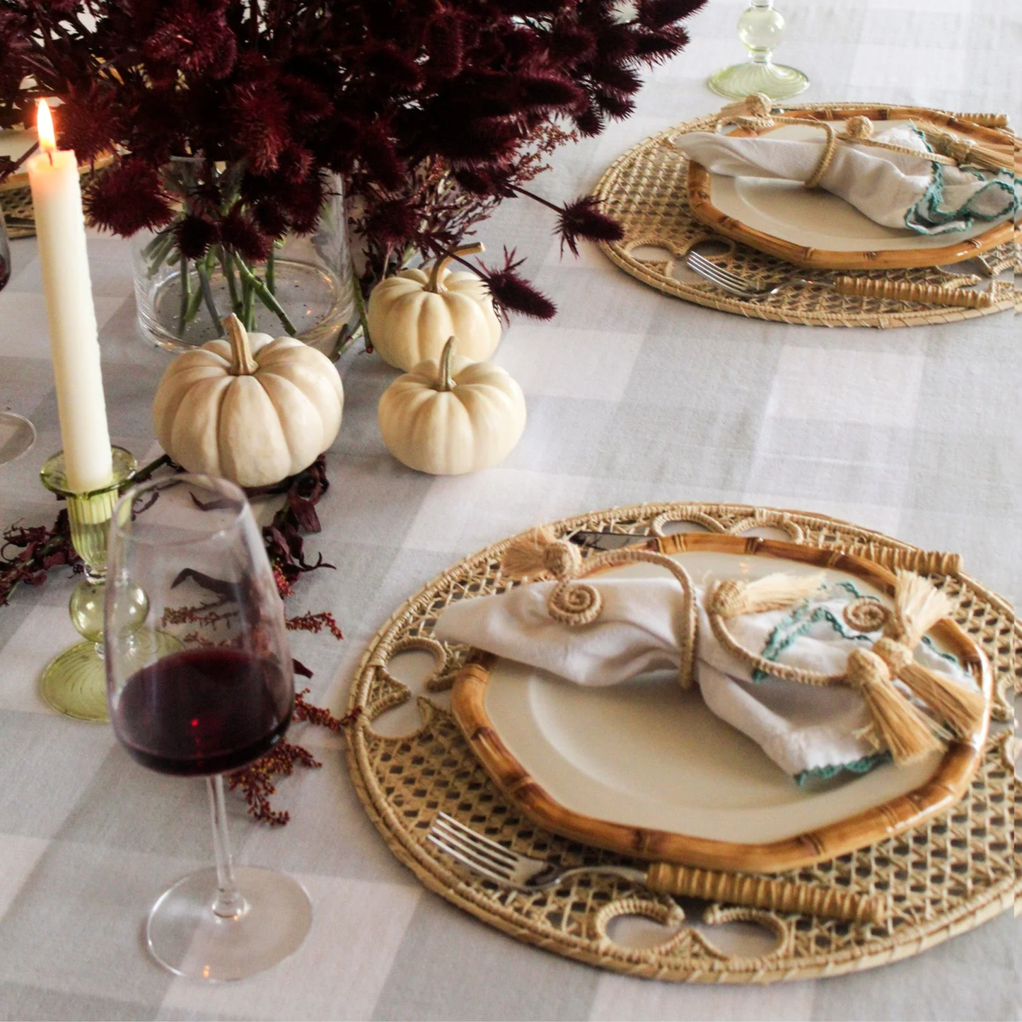 Giardino Reversible Tablecloth in Green/Grey