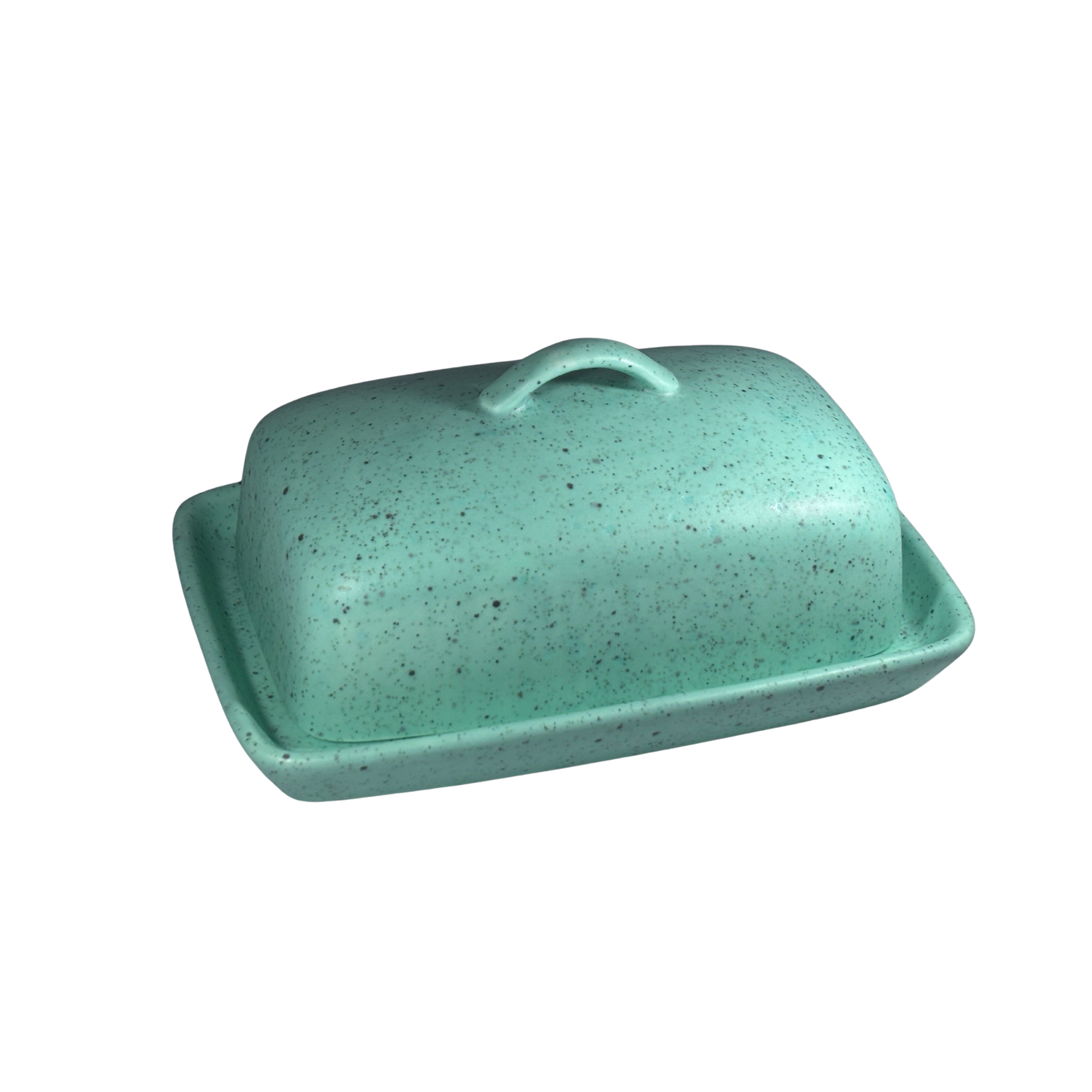 Stoneware Eggshell Green Butter Dish